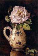 Hirst, Claude Raguet White Rose in a Glazed Ceramic Pitcher with Floral Design Sweden oil painting artist